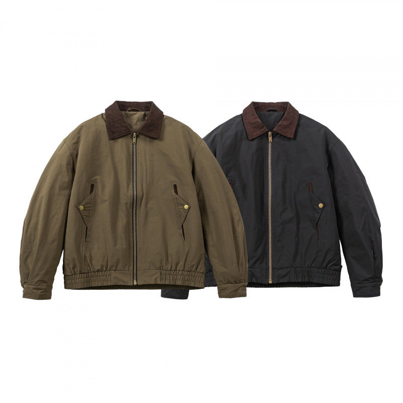 Herren Boxy-Field-Bomberjacke mit Cordkragen, Metallreißverschluss und elastischem Saum Nord Taschen