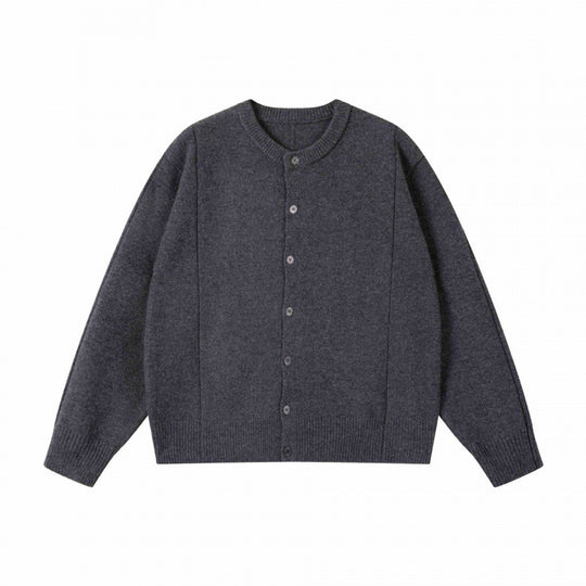 Unisex Boxiger Feinstrick-Cardigan mit Rundhals und durchgehender Knopfleiste Nord Taschen