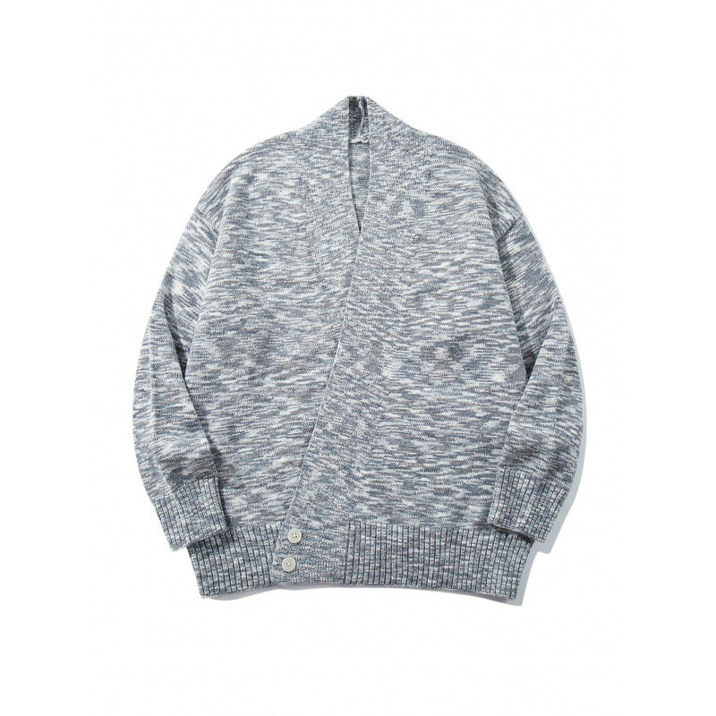 Unisex Boxy-Strickcardigan mit asymmetrischer Knopfleiste und breit geripptem Saum Nord Taschen