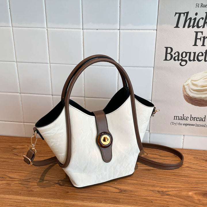 Damen elegante Umhängetasche mit einzigartigem Verschluss und strukturiertem Obermaterial Nord Taschen