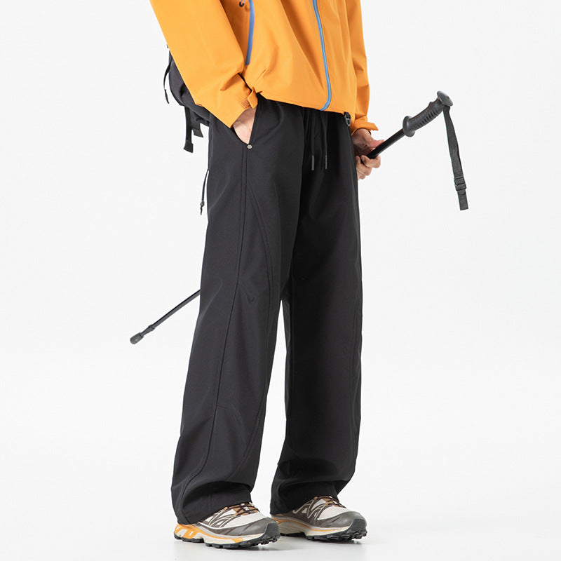 Damen Weite Cropped-Utility-Jogginghose mit Tunnelzugbund und geschwungenen Cargotaschen Nord Taschen