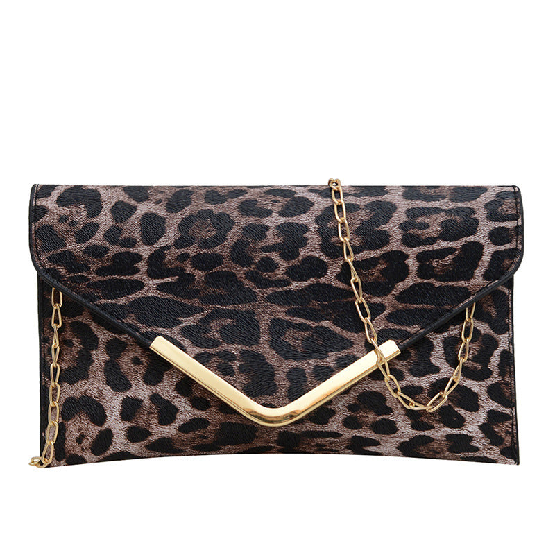 Damen elegante Clutch-Tasche mit trendigem Leoparden-Muster Nord Taschen