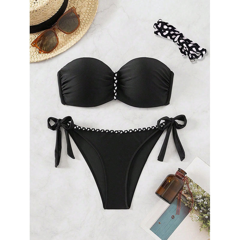 Damen Bandeau-Bikini-Set mit raffinierten BindNord Taschenändern