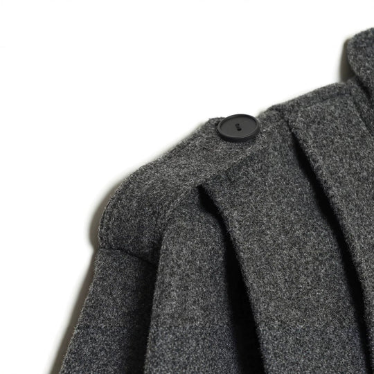 Damen Cropped Cape-Jacke mit hohem Stehkragen, Schulterriegeln und durchgehender Knopfleiste Nord Taschen