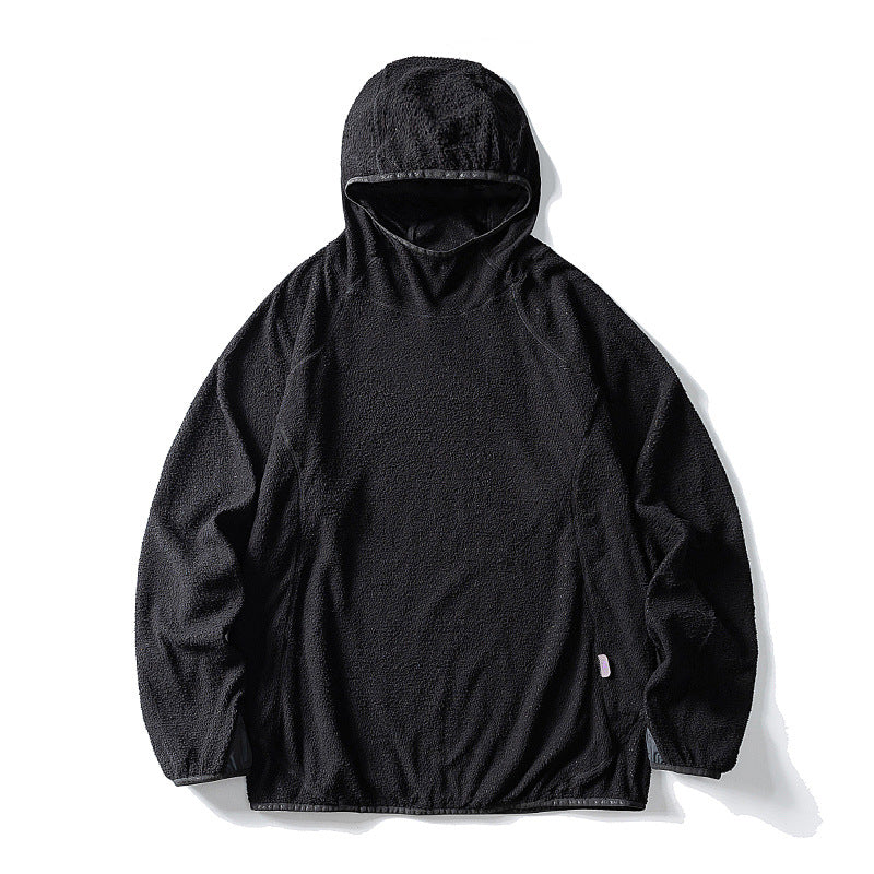 Unisex Fleece-Hoodie im Oversize mit Teddyfleece, hochschließendem Kragen und elastischem Saum Nord Taschen