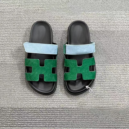 Damen Bequeme Zehentrenner-Sandalen mit breiten Riemen und rutschfester Sohle Nord Taschen