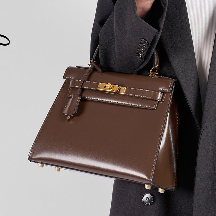 Damen strukturierte Handtasche mit elegantem Verschluss Nord Taschen