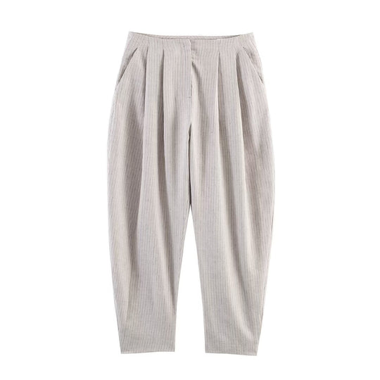 Damen Zweiteiliges Tailored-Set mit Cropped-Blazer und hochtaillierter Faltenhose Nord Taschen