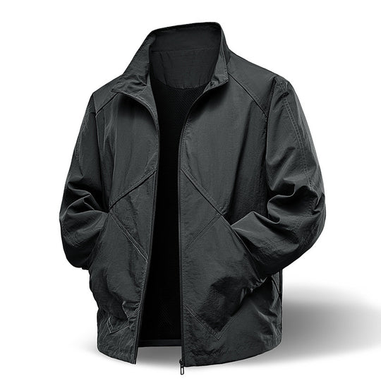 Herren Leichte technische Zip‑Jacke mit Stehkragen, Raglanärmeln & Utility‑Einsätzen Nord Taschen