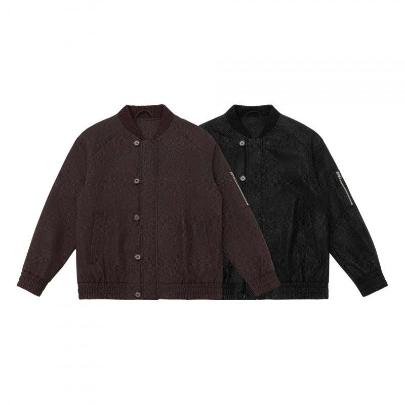 Herren Boxy-Bomberjacke mit strukturiertem Canvas‑Look, geripptem Saum und Ärmeltasche Nord Taschen