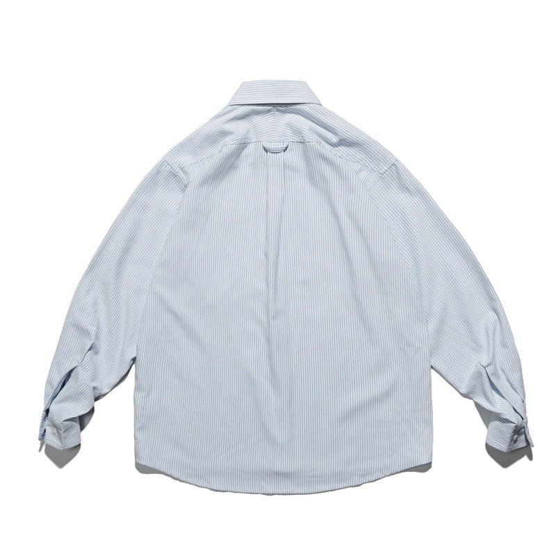 Unisex Oversize-Hemd mit feinem Nadelstreifen, Button-Down-Kragen und Brusttasche Nord Taschen