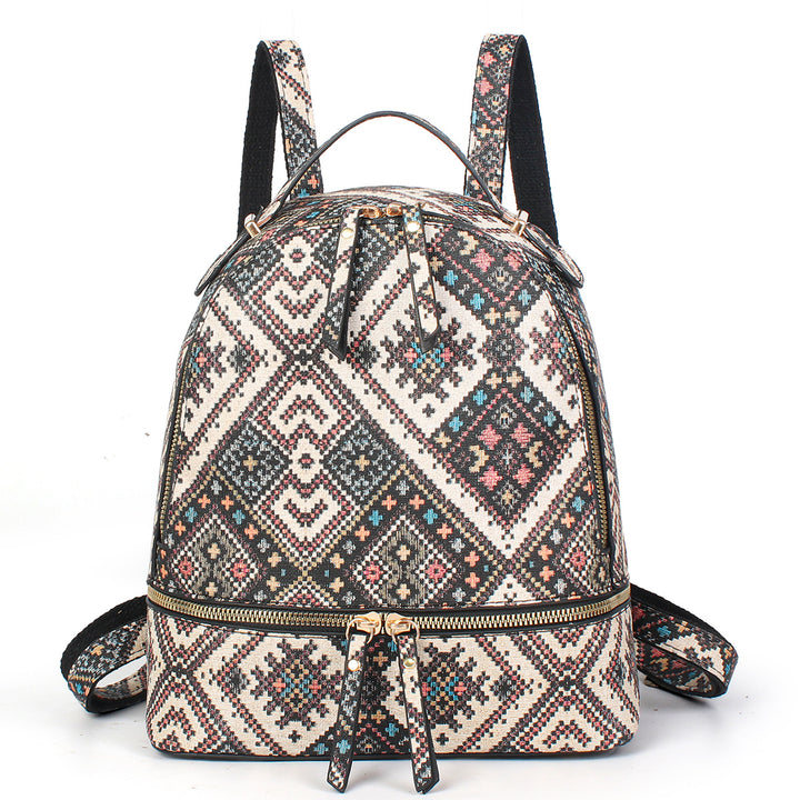 Damen Rucksack mit geometrischem Muster und luxuriösem Futter Nord Taschen