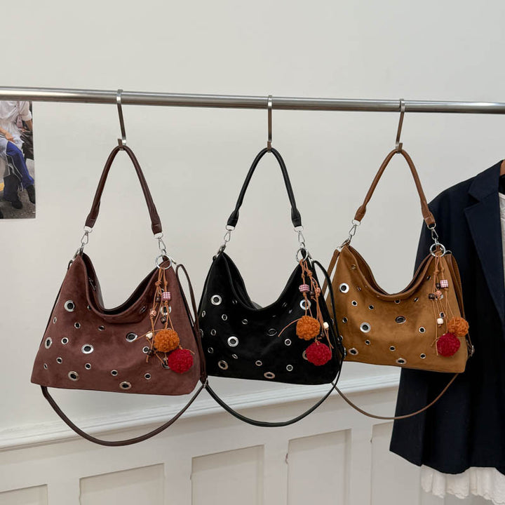 Damen modische Schultertasche mit einzigartiger Loch-Applikation Nord Taschen