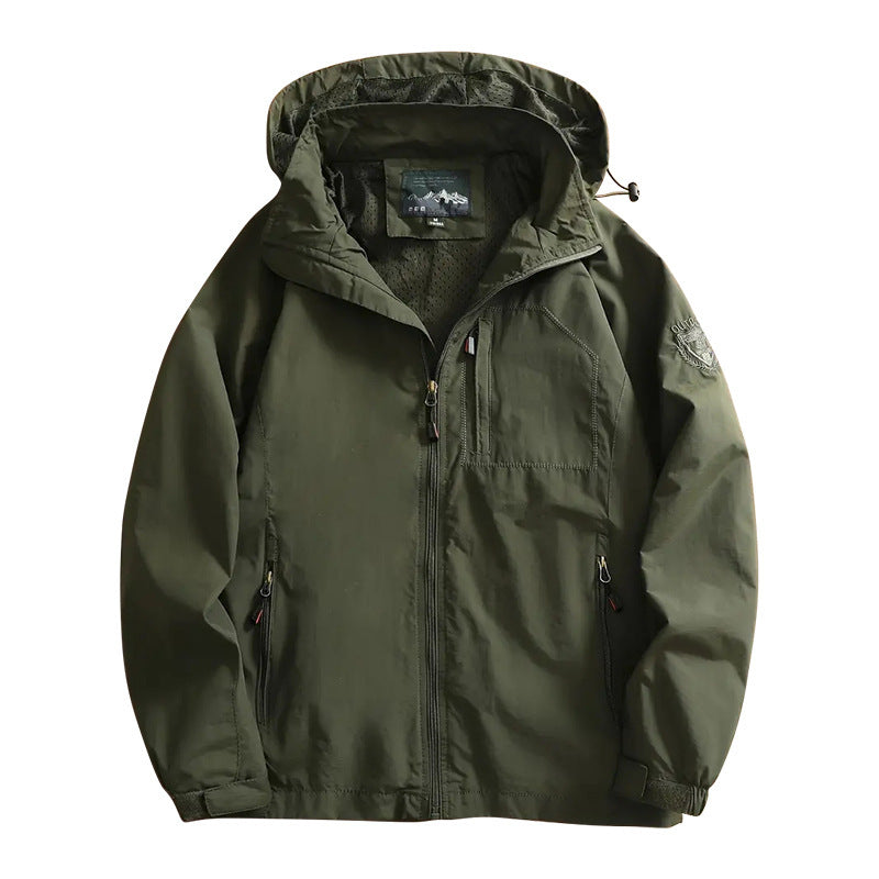 Herren  leichte Outdoorjacke Windbreaker mit wasserabweisender Beschichtung und atmungsaktivem Meshfutter Nord Taschen