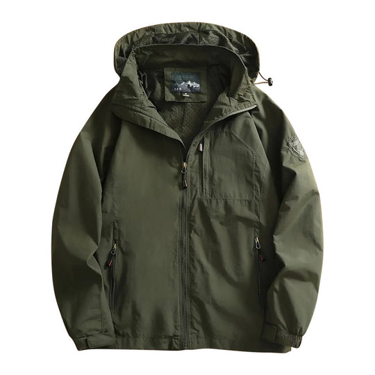 Herren  leichte Outdoorjacke Windbreaker mit wasserabweisender Beschichtung und atmungsaktivem Meshfutter Nord Taschen