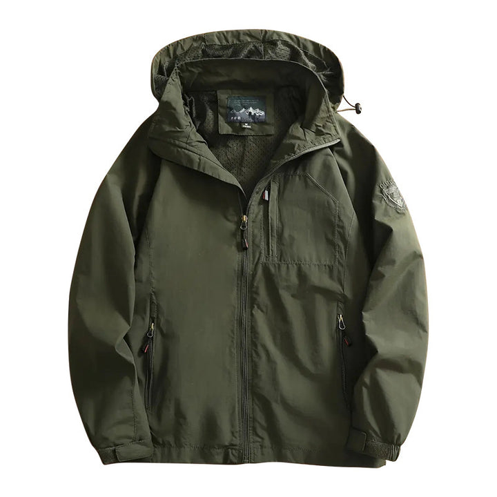 Herren  leichte Outdoorjacke Windbreaker mit wasserabweisender Beschichtung und atmungsaktivem Meshfutter Nord Taschen