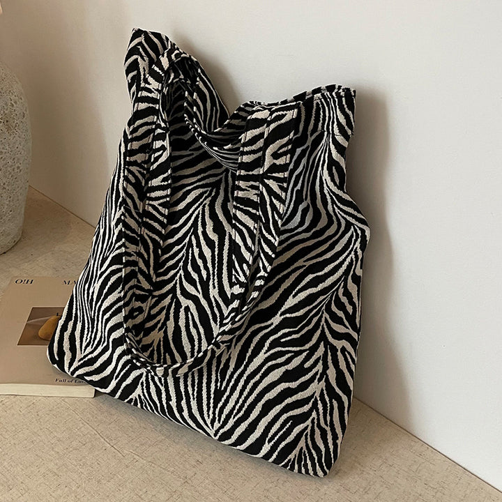 Damen Jute-Shopper mit trendigem Leopardenmuster Nord Taschen