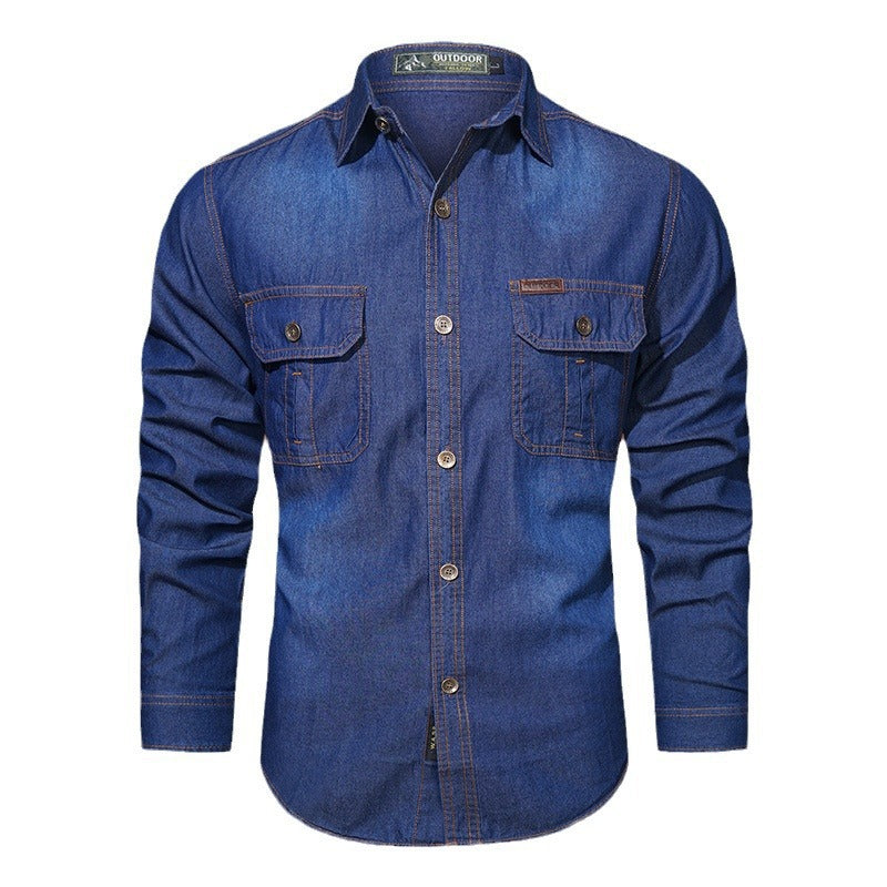 Herren Denim Arbeitshemd Nord Taschen