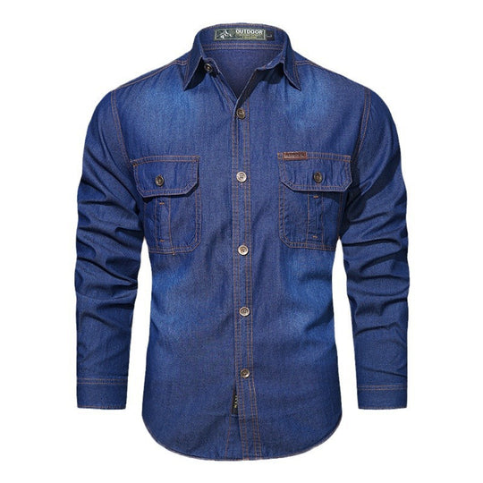 Herren Denim Arbeitshemd Nord Taschen