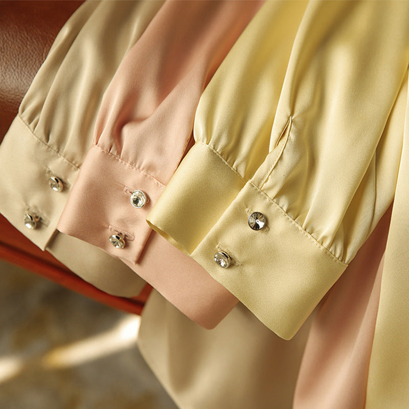 Damen Elegante Wickelbluse mit Taillenbund Nord Taschen