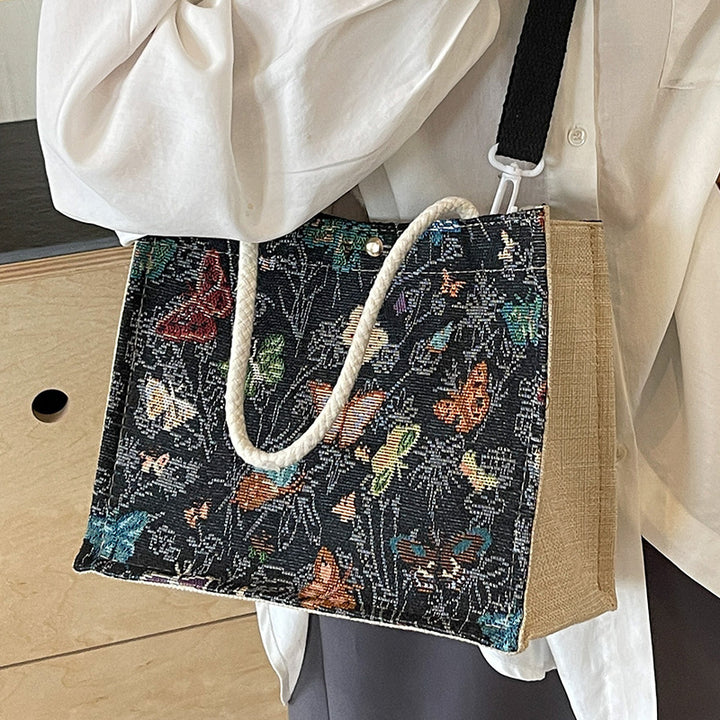 Damen Tasche mit floralem Muster und robusten Tragegriffen Nord Taschen