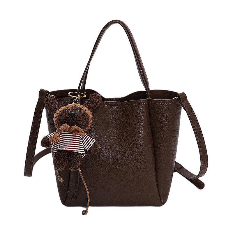 Damen Tragetasche mit niedlichem Teddy-Anhänger Nord Taschen