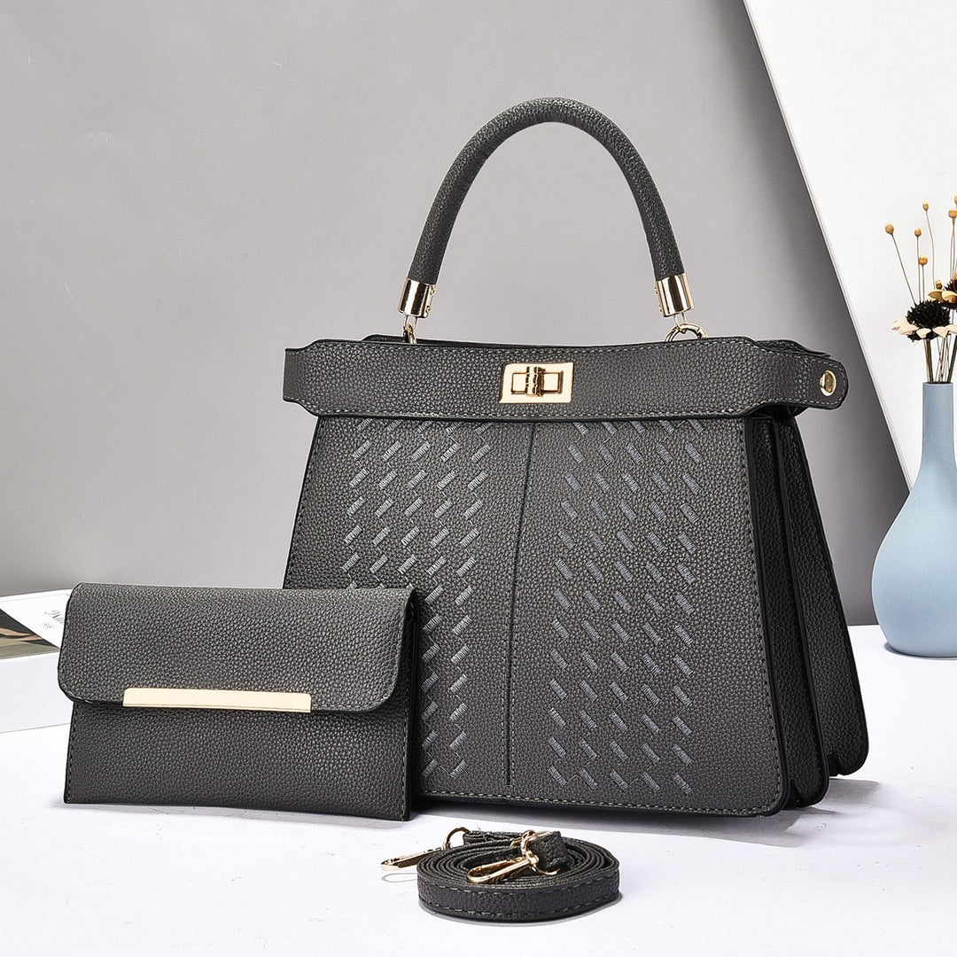 Damen elegante Henkeltasche mit strukturiertem Design und abnehmbarer Clutch Nord Taschen