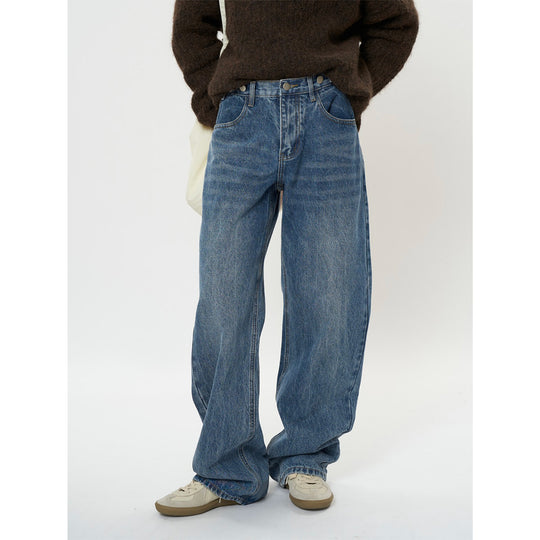Damen Relaxte Vintage-Denim Baggy-Jeans mit hohem Bund und extra weitem Bein Nord Taschen