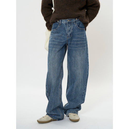 Damen Relaxte Vintage-Denim Baggy-Jeans mit hohem Bund und extra weitem Bein Nord Taschen