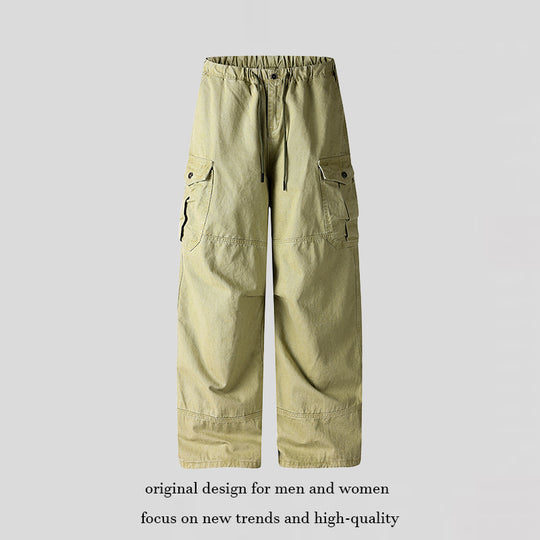 Damen Weite Cargo-Palazzo-Hose mit Tunnelzugbund und Mehrfachtaschen Nord Taschen