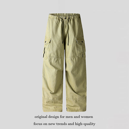 Damen Weite Cargo-Palazzo-Hose mit Tunnelzugbund und Mehrfachtaschen Nord Taschen