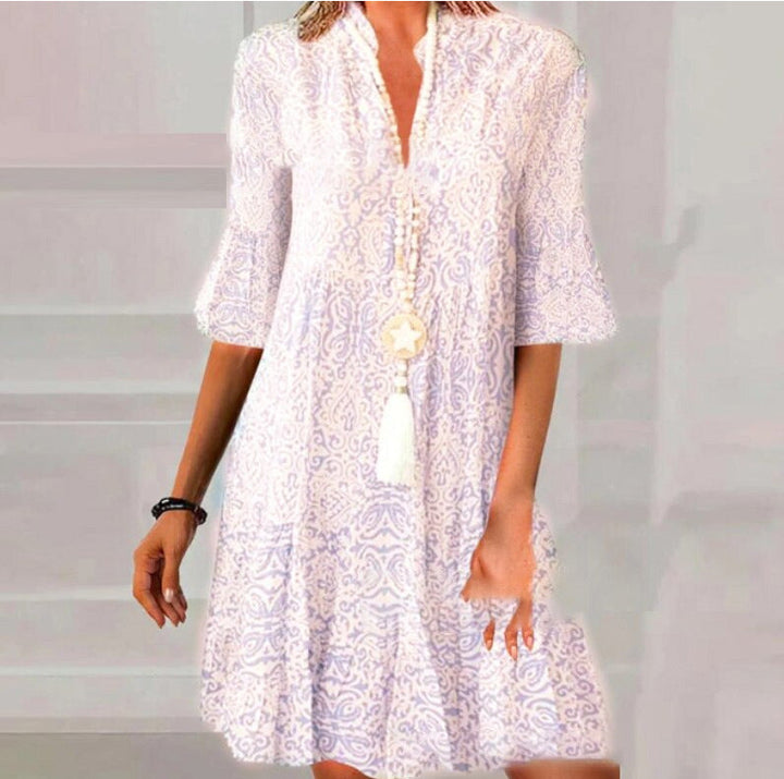 Damen Druckkleid