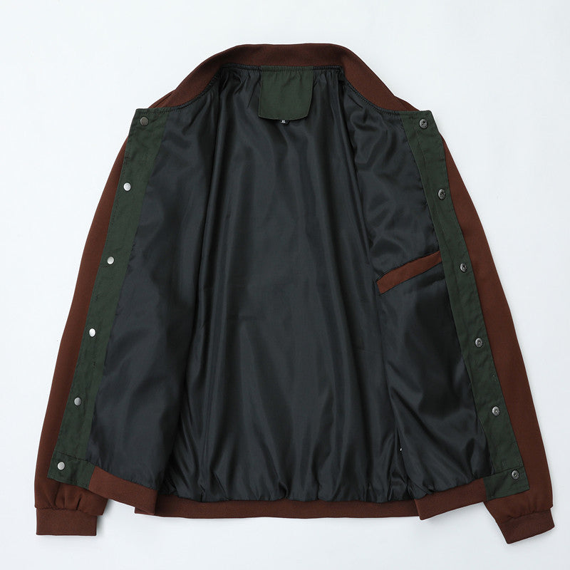 Herren sportlich-elegante Collegejacke mit Druckknopfleiste und kontrastierenden Einsätzen Nord Taschen