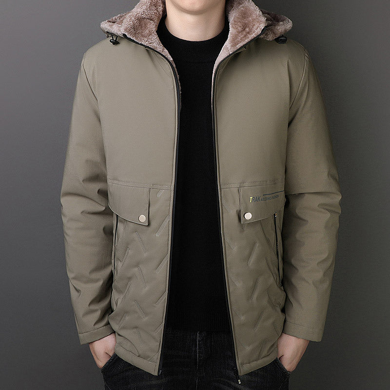 Herren Thermo-Parka mit Teddyfutter und Kapuze Nord Taschen