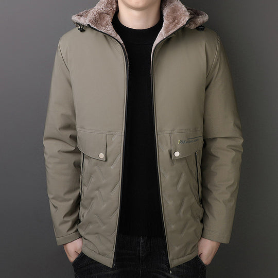 Herren Thermo-Parka mit Teddyfutter und Kapuze Nord Taschen