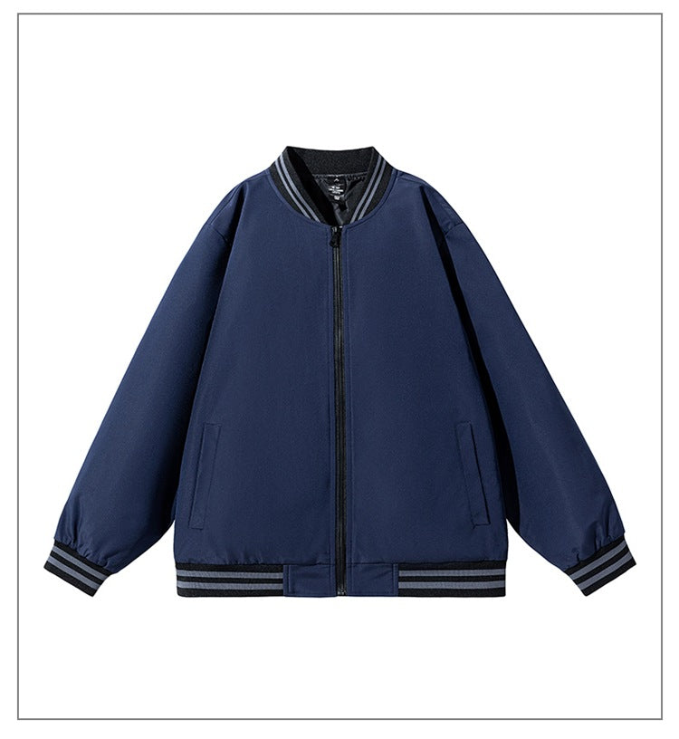 Herren Weite Oversize-Bomberjacke im Utility-Look mit gestreiften Rippbündchen und durchgehendem Reißverschluss Nord Taschen