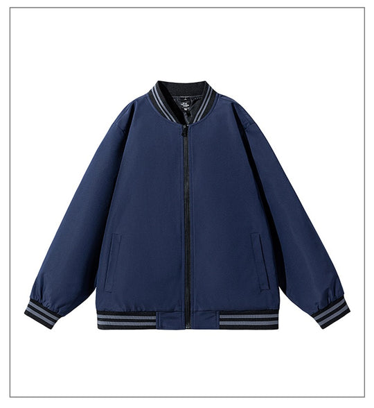 Herren Weite Oversize-Bomberjacke im Utility-Look mit gestreiften Rippbündchen und durchgehendem Reißverschluss Nord Taschen