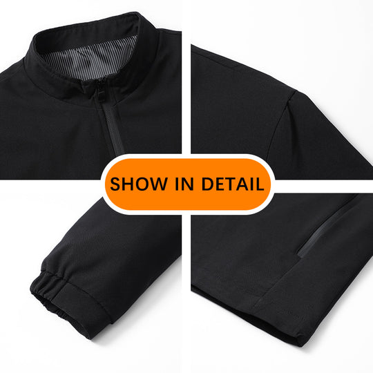 Herren Minimalistische Softshell-Bomberjacke mit Stehkragen, elastischen Bündchen & durchgehendem Reißverschluss Nord Taschen