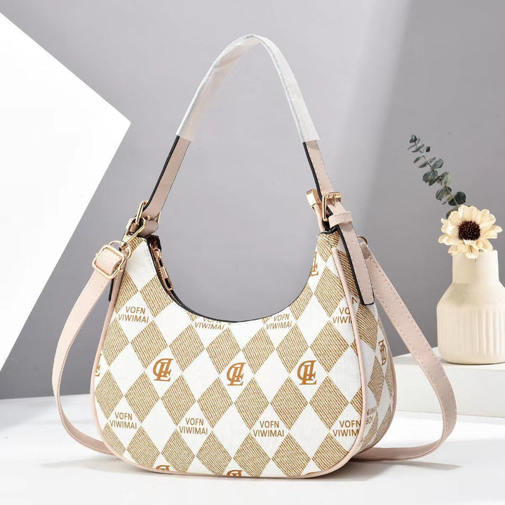 Damen modische Schultertasche mit Karomuster Nord Taschen