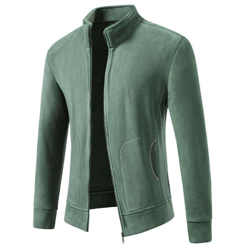 Herren Slim-Fit Fleecejacke mit Stehkragen, durchgehendem Reißverschluss und Eingrifftaschen Nord Taschen