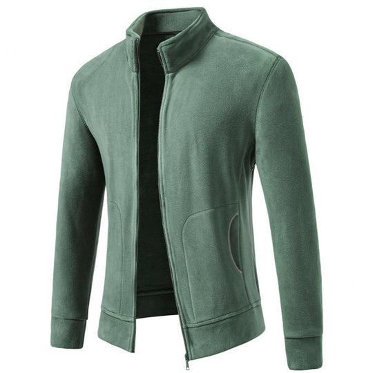 Herren Slim-Fit Fleecejacke mit Stehkragen, durchgehendem Reißverschluss und Eingrifftaschen Nord Taschen