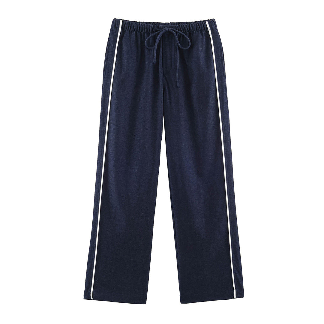 Damen Lounge-Hose mit weitem Bein, Kordelzug und seitlichen Kontraststreifen Nord Taschen