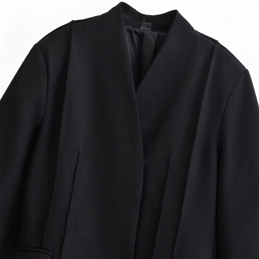 Damen Taillierter Blazer mit Schalkragen, verdeckter Knopfleiste und Pattentaschen Nord Taschen