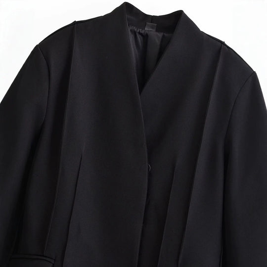 Damen Taillierter Blazer mit Schalkragen, verdeckter Knopfleiste und Pattentaschen Nord Taschen