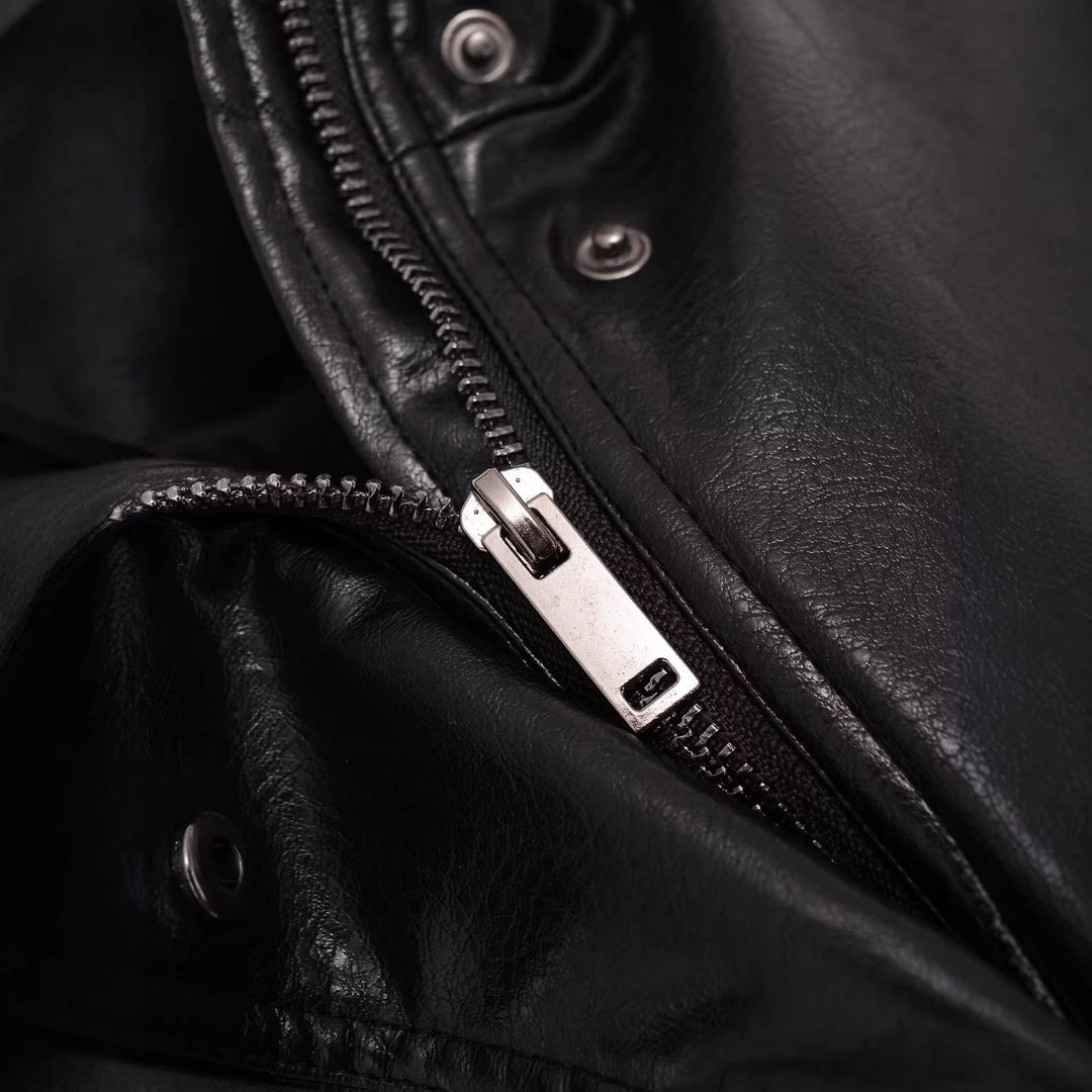 Damen Cropped-Blouson im Bomberstil aus veganer Glattlederoptik mit hohem Stehkragen Nord Taschen