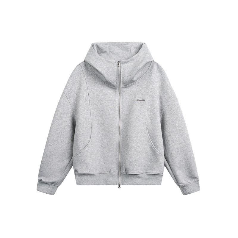 Damen Locker geschnittene Reißverschluss-Hoodie mit hohem Funnelkragen und Zwei-Wege-Funktion Nord Taschen