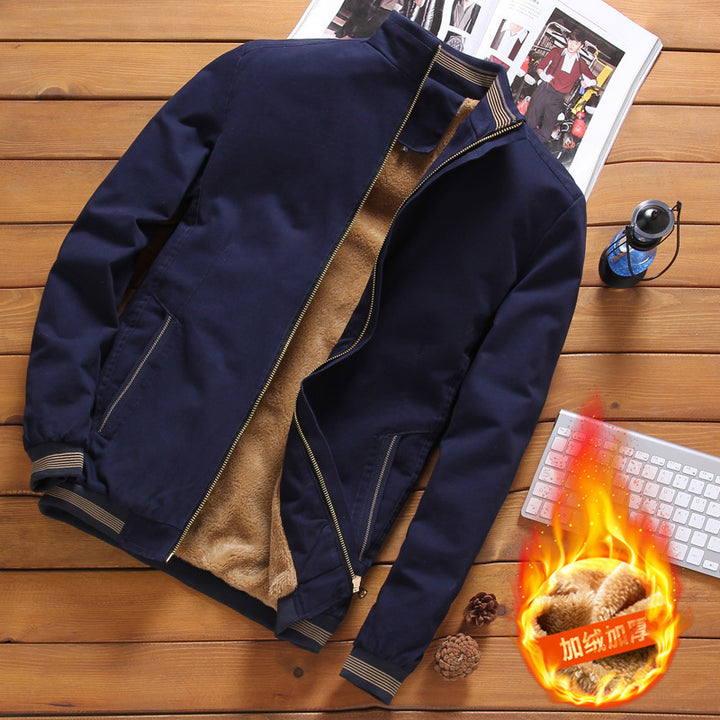 Herren  gefütterte Winterblousonjacke mit weichem Teddyfutter, winddichter Außenhülle und verdecktem Zweiwege-Reißverschluss Nord Taschen
