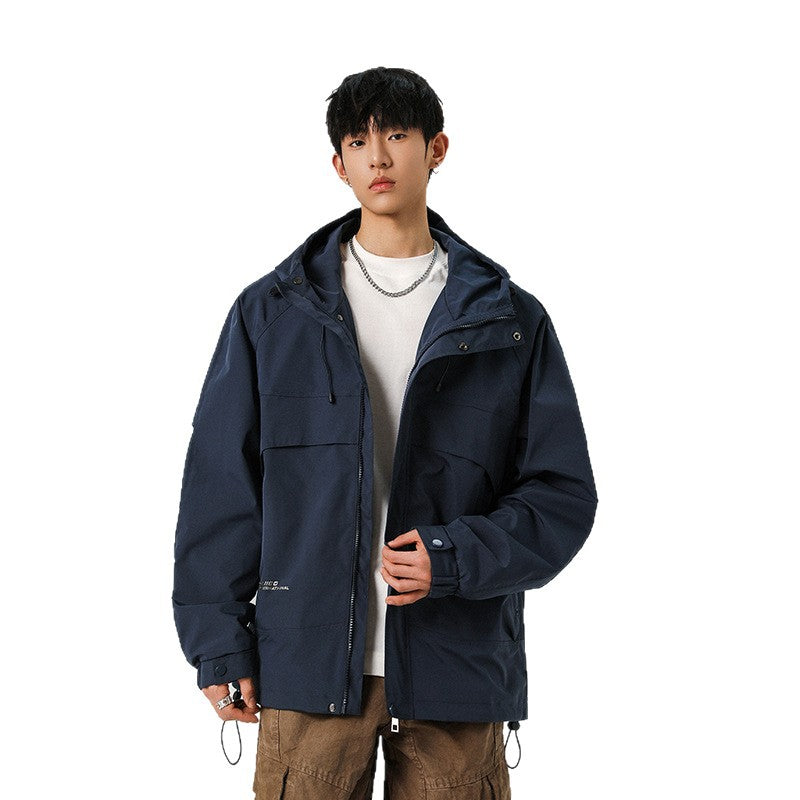 Herren Technische Kapuzen-Softshelljacke mit hohem Kragen und verstellbarem Saum Nord Taschen
