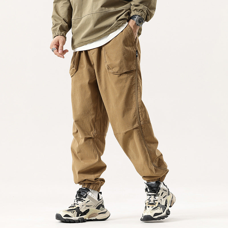 Herren Cargo-Jogginghose im Utility-Streetstyle mit Elastikbund, Tunnelzug und verstärkten Kniepaneelen Nord Taschen