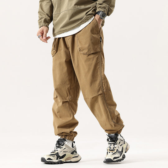 Herren Cargo-Jogginghose im Utility-Streetstyle mit Elastikbund, Tunnelzug und verstärkten Kniepaneelen Nord Taschen